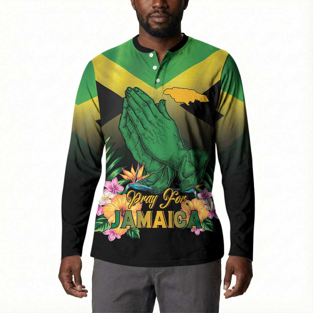 Personalized Pray For Jamaica Button Sweatshirt Jamaica Strong