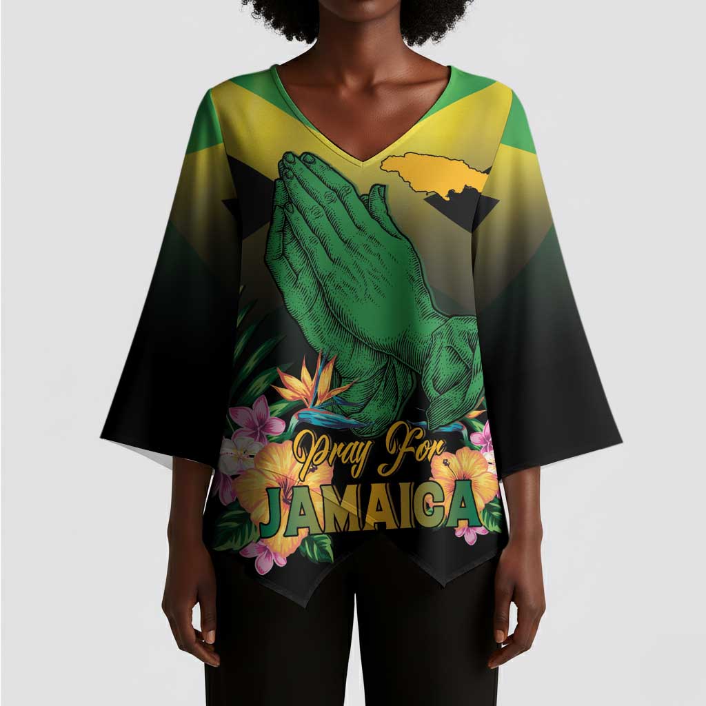 Personalized Pray For Jamaica Kimono Sleeve Blouse Jamaica Strong