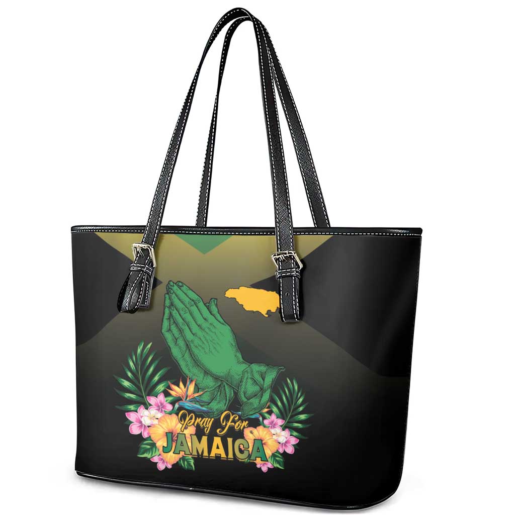 Jamaica Leather Tote Bag Stay Strong - Stay Safe - African Pride