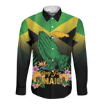 Personalized Jamaica Long Sleeve Button Shirt Stay Strong - Stay Safe - African Pride