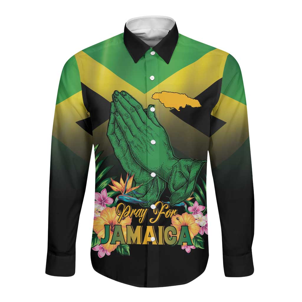 Personalized Jamaica Long Sleeve Button Shirt Stay Strong - Stay Safe - African Pride