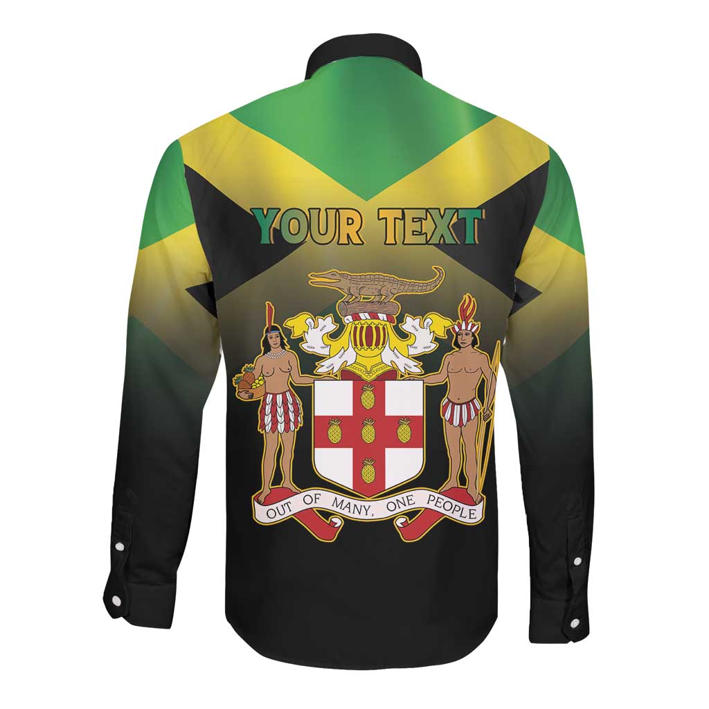 Personalized Jamaica Long Sleeve Button Shirt Stay Strong - Stay Safe - African Pride
