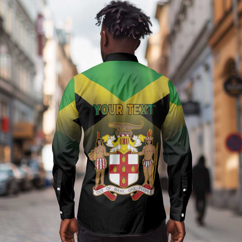Personalized Jamaica Long Sleeve Button Shirt Stay Strong - Stay Safe - African Pride