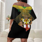 Personalized Jamaica Off Shoulder Short Dress Stay Strong - Stay Safe - African Pride