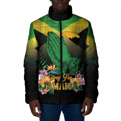Personalized Pray For Jamaica Padded Jacket Jamaica Strong