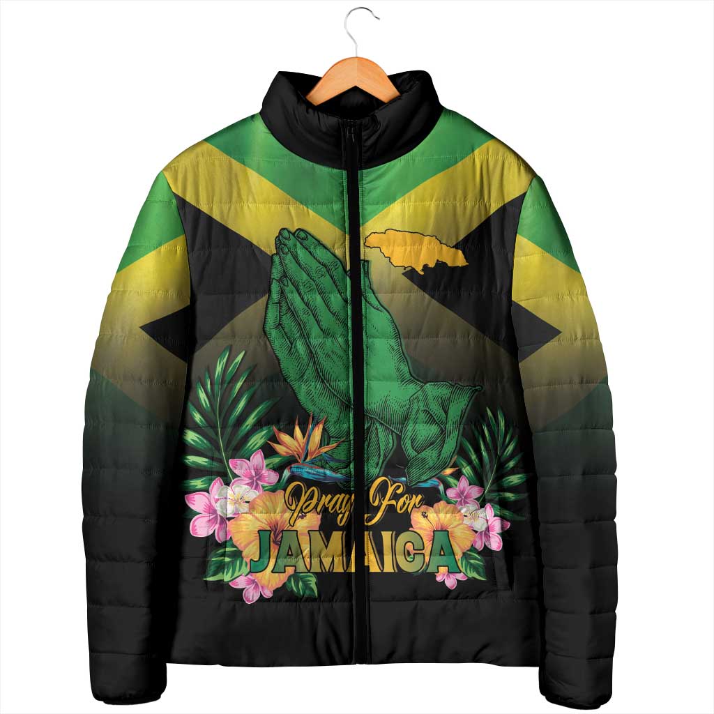 Personalized Pray For Jamaica Padded Jacket Jamaica Strong