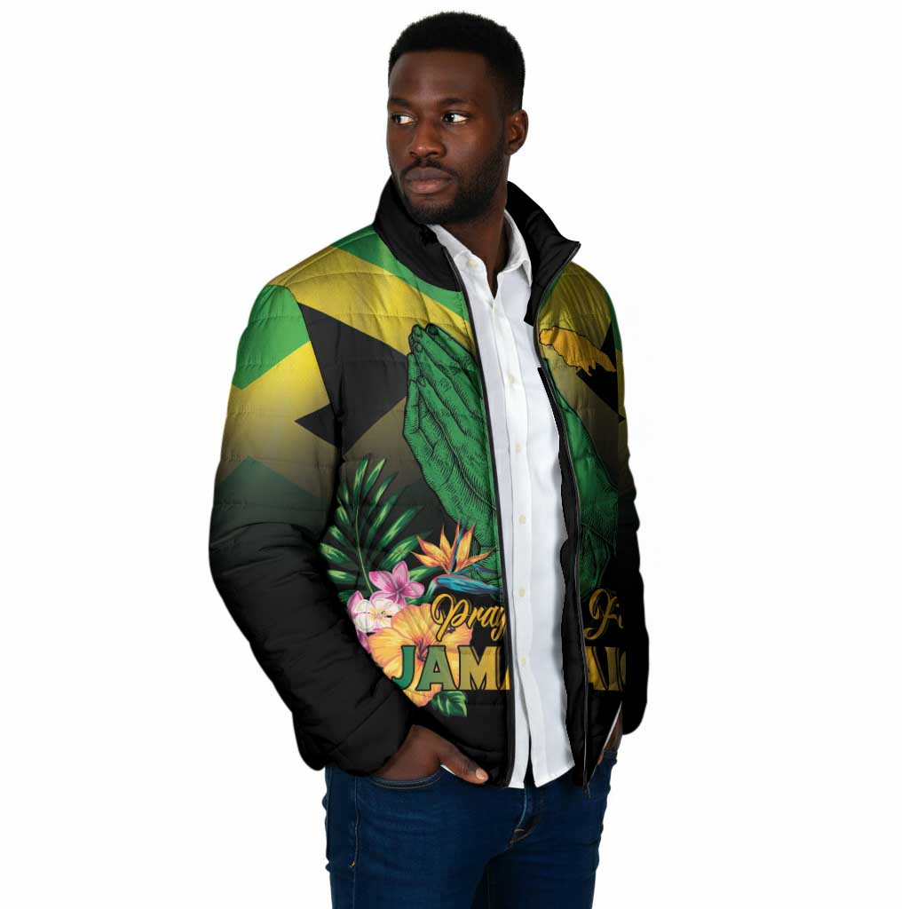 Personalized Pray For Jamaica Padded Jacket Jamaica Strong