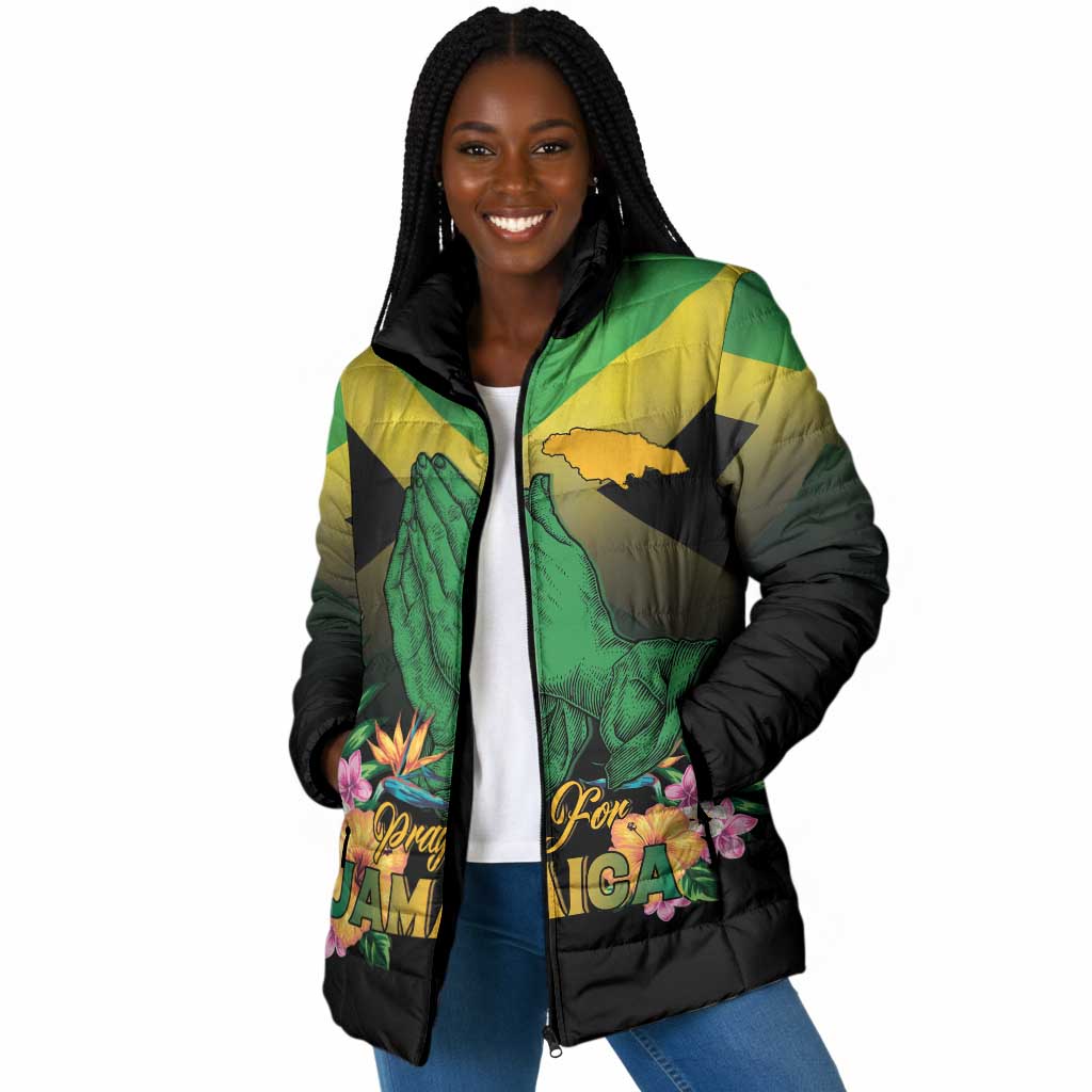 Personalized Pray For Jamaica Padded Jacket Jamaica Strong