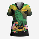 Personalized Jamaica Scrub Top Stay Strong - Stay Safe - African Pride
