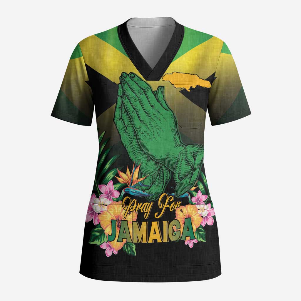 Personalized Jamaica Scrub Top Stay Strong - Stay Safe - African Pride