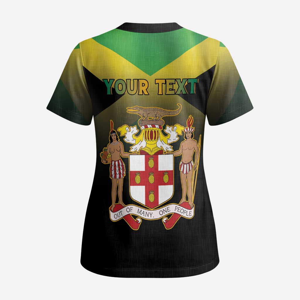 Personalized Jamaica Scrub Top Stay Strong - Stay Safe - African Pride