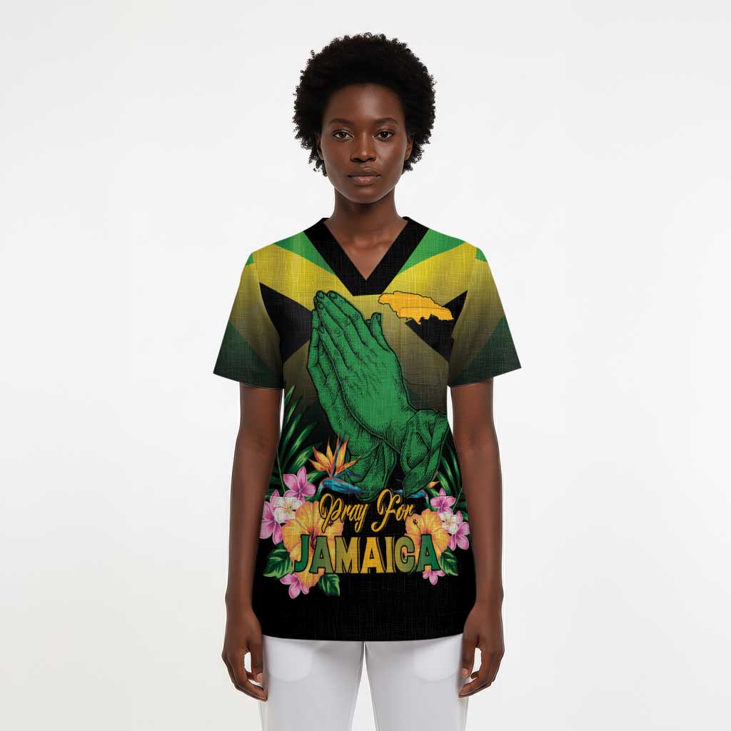 Personalized Jamaica Scrub Top Stay Strong - Stay Safe - African Pride