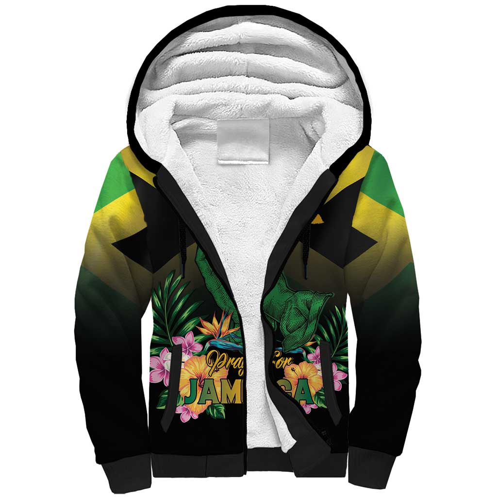 Personalized Jamaica Sherpa Hoodie Stay Strong - Stay Safe - African Pride