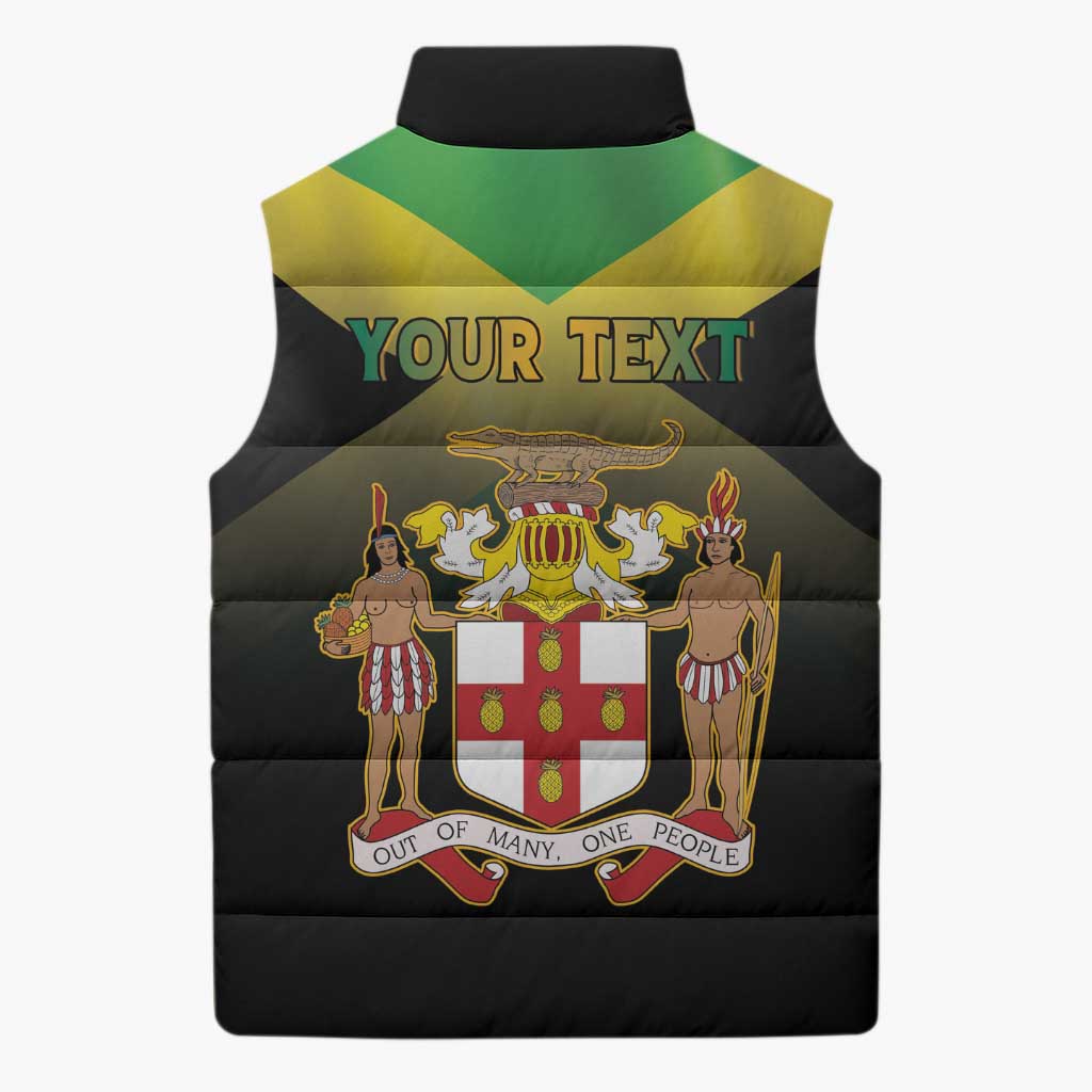 Personalized Pray For Jamaica Sleeveless Puffer Jacket Jamaica Strong