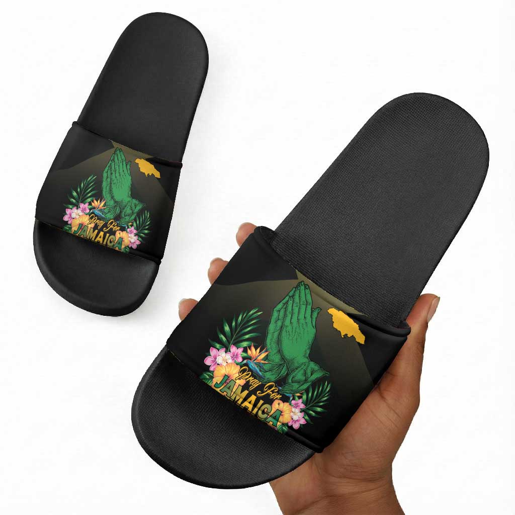 Pray For Jamaica Slide Sandals Jamaica Strong