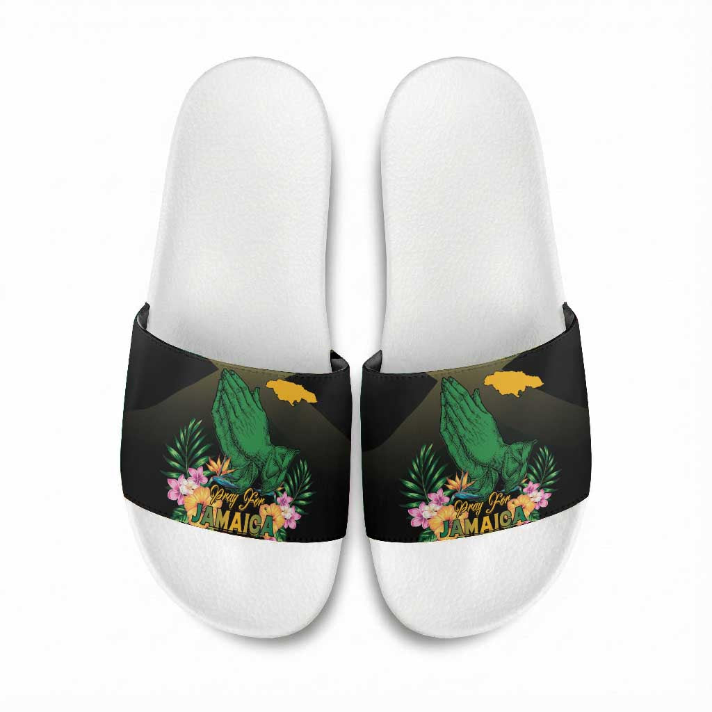 Pray For Jamaica Slide Sandals Jamaica Strong