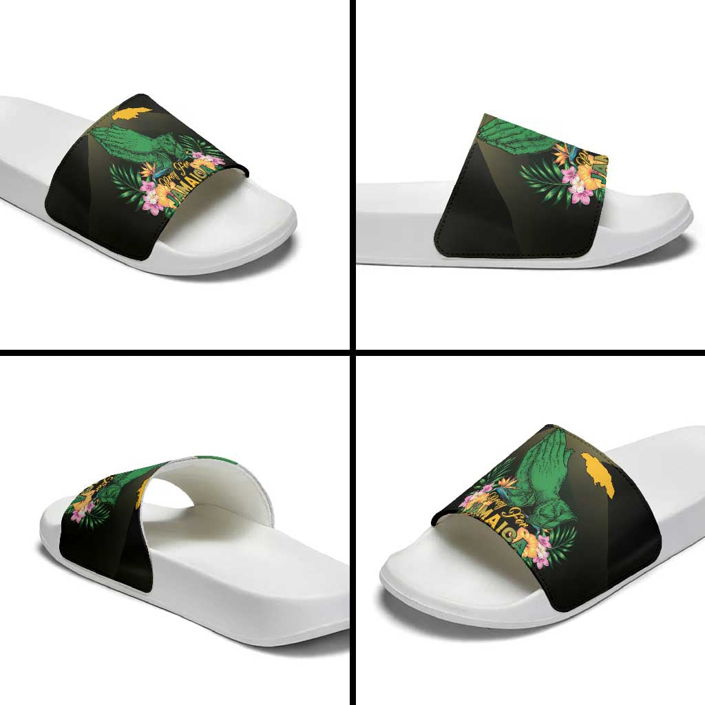 Pray For Jamaica Slide Sandals Jamaica Strong