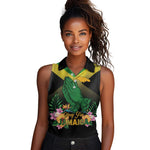 Personalized Jamaica Women Sleeveless Polo Shirt Stay Strong - Stay Safe - African Pride