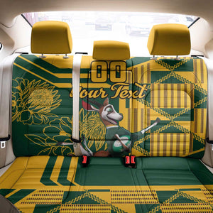 Custom South Africa Rugby Back Car Seat Cover Springboks With Protea Cynaroides