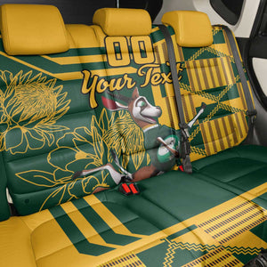 Custom South Africa Rugby Back Car Seat Cover Springboks With Protea Cynaroides