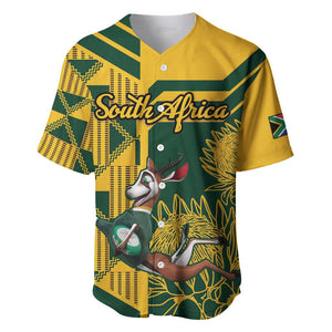 Custom South Africa Rugby Baseball Jersey Springboks With Protea Cynaroides