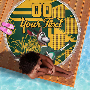 Custom South Africa Rugby Beach Blanket Springboks With Protea Cynaroides