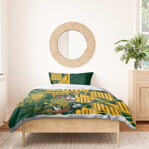 Custom South Africa Rugby Bedding Set Springboks With Protea Cynaroides