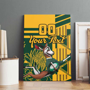 Custom South Africa Rugby Canvas Wall Art Springboks With Protea Cynaroides