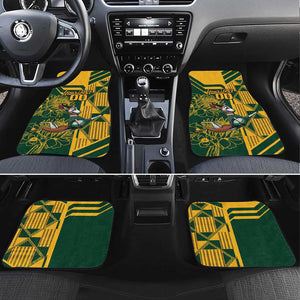 Custom South Africa Rugby Car Mats Springboks With Protea Cynaroides