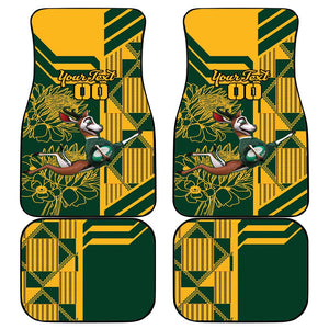 Custom South Africa Rugby Car Mats Springboks With Protea Cynaroides