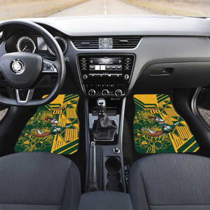 Custom South Africa Rugby Car Mats Springboks With Protea Cynaroides