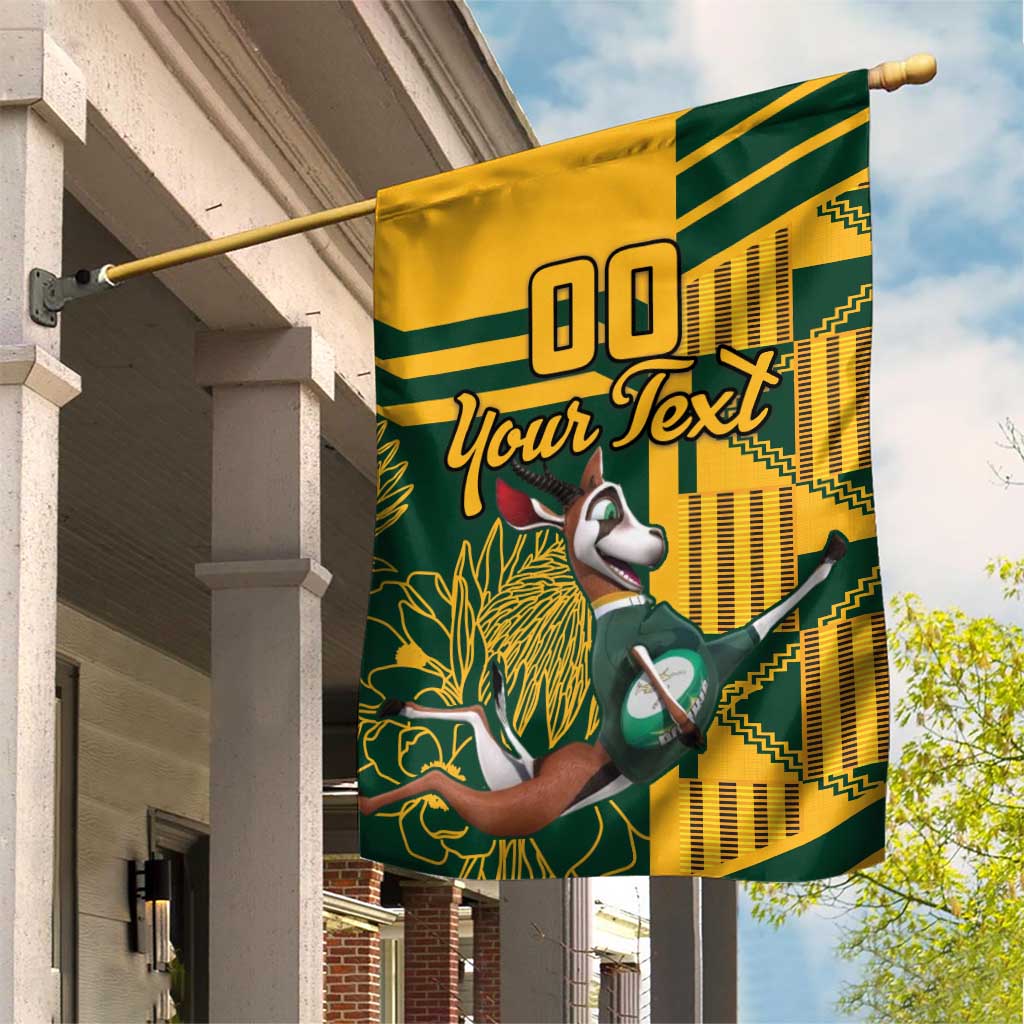 Custom South Africa Rugby Garden Flag Springboks With Protea Cynaroides