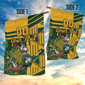 Custom South Africa Rugby Garden Flag Springboks With Protea Cynaroides