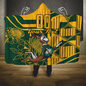 Custom South Africa Rugby Hooded Blanket Springboks With Protea Cynaroides