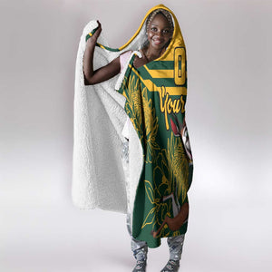 Custom South Africa Rugby Hooded Blanket Springboks With Protea Cynaroides