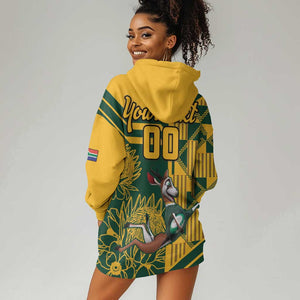 Custom South Africa Rugby Hoodie Dress Springboks With Protea Cynaroides