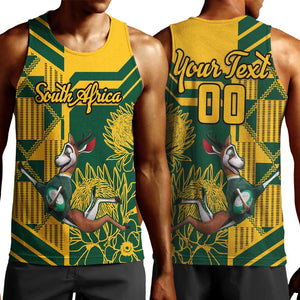 Custom South Africa Rugby Men Tank Top Springboks With Protea Cynaroides