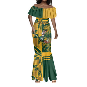 Custom South Africa Rugby Mermaid Dress Springboks With Protea Cynaroides