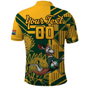 Custom South Africa Rugby Polo Shirt Springboks With Protea Cynaroides