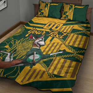 Custom South Africa Rugby Quilt Bed Set Springboks With Protea Cynaroides