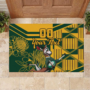 Custom South Africa Rugby Rubber Doormat Springboks With Protea Cynaroides