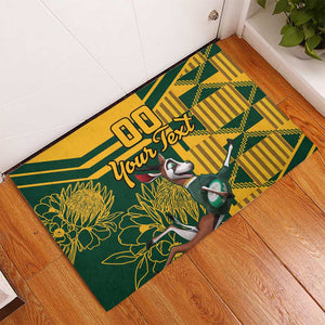 Custom South Africa Rugby Rubber Doormat Springboks With Protea Cynaroides