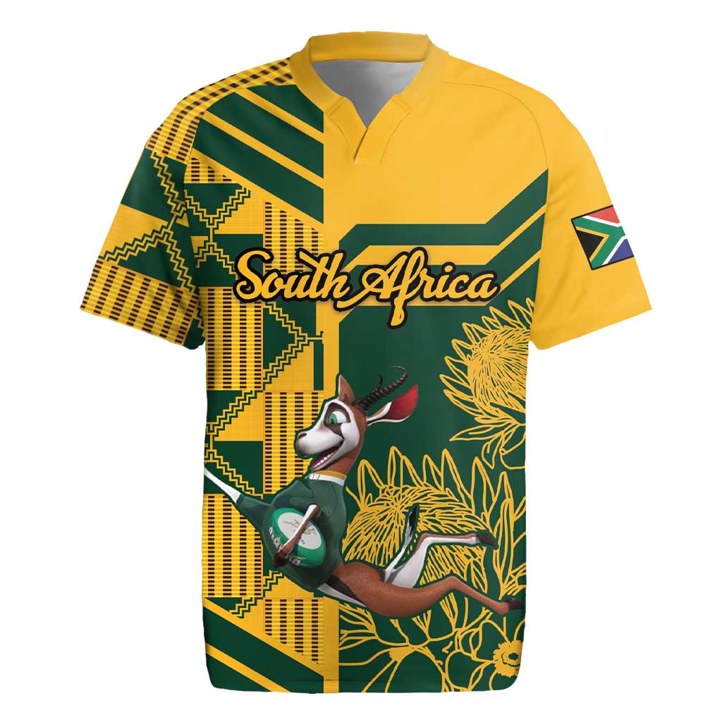 Custom South Africa Rugby Rugby Jersey Springboks With Protea Cynaroides