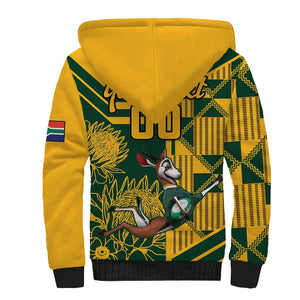 Custom South Africa Rugby Sherpa Hoodie Springboks With Protea Cynaroides