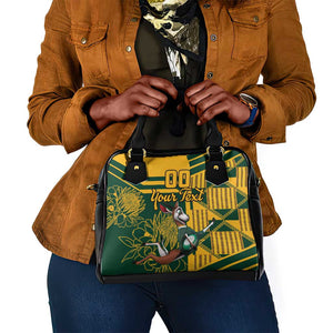 Custom South Africa Rugby Shoulder Handbag Springboks With Protea Cynaroides