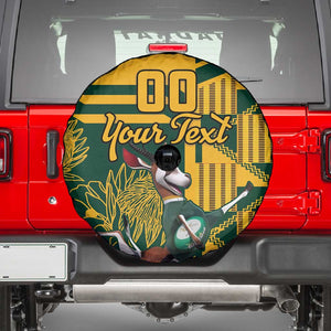 Custom South Africa Rugby Spare Tire Cover Springboks With Protea Cynaroides