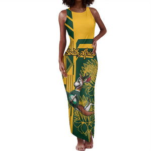 Custom South Africa Rugby Tank Maxi Dress Springboks With Protea Cynaroides