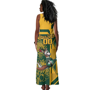 Custom South Africa Rugby Tank Maxi Dress Springboks With Protea Cynaroides