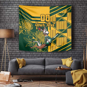 Custom South Africa Rugby Tapestry Springboks With Protea Cynaroides