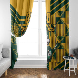 Custom South Africa Rugby Window Curtain Springboks With Protea Cynaroides